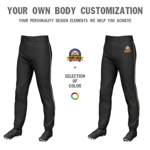 Pantalon de baseball pull-up extensible noir Royal-Gold personnalisé