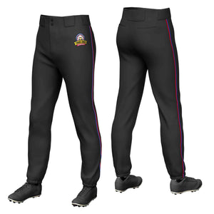 Pantalon de baseball pull-up extensible noir royal-rouge personnalisé