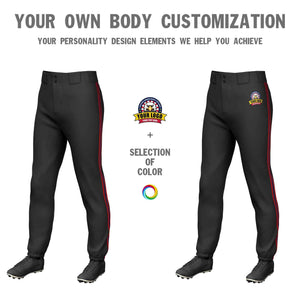 Pantalon de baseball pull-up extensible personnalisé noir rouge marine-rouge coupe classique