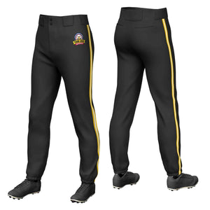 Pantalon de baseball pull-up extensible, coupe classique, personnalisé, noir, jaune, blanc-jaune