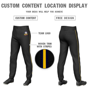 Pantalon de baseball pull-up extensible personnalisé noir marine or-marine coupe classique