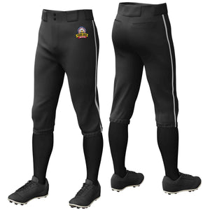 Pantalon de baseball personnalisé, culotte d'entraînement extensible, coupe classique, noir et gris