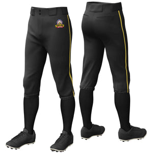 Pantalon de baseball personnalisé noir Old Gold, coupe classique, culotte d'entraînement extensible