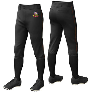 Pantalon de baseball personnalisé noir et marron, coupe classique, culotte d'entraînement extensible