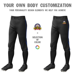 Custom Black Royal Classic Fit Stretch Practice Knickers Baseball Pants