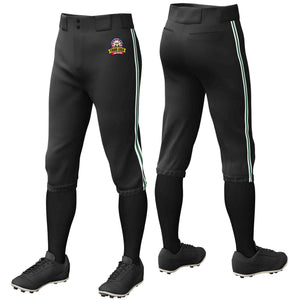 Pantalon de baseball personnalisé, noir, blanc, vert-blanc, coupe classique, culotte d'entraînement extensible