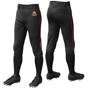 Pantalon de baseball personnalisé noir marine rouge-marine, coupe classique, culotte d'entraînement extensible