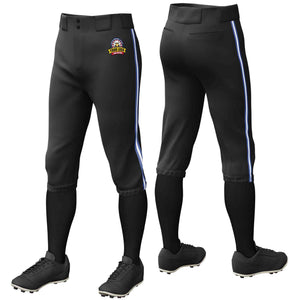 Pantalon de baseball personnalisé noir royal blanc-royal, coupe classique, culotte d'entraînement extensible