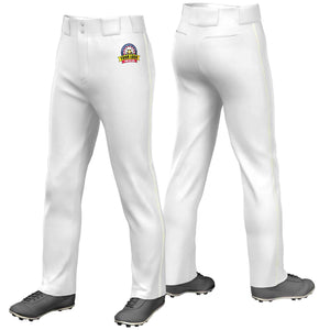 Custom White Cream Classic Fit Stretch Practice Loose-fit Baseball Pants