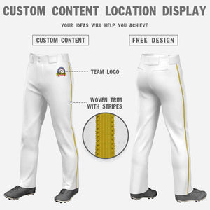 Pantalon de baseball coupe ample et extensible blanc personnalisé Old Gold