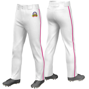 Pantalon de baseball coupe ample, coupe classique, extensible, personnalisé, blanc, rose