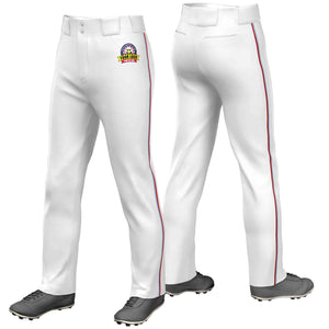 Pantalon de baseball coupe ample, coupe classique, blanc, bleu clair et rouge, personnalisé