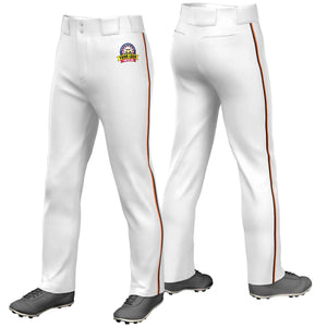 Pantalon de baseball coupe ample, coupe classique, blanc, orange-noir, personnalisé