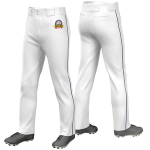 Pantalon de baseball coupe ample, coupe classique, blanc, marine et blanc, personnalisé