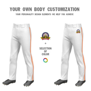 Pantalon de baseball coupe ample, personnalisé, blanc, orange, blanc-orange, coupe classique, extensible