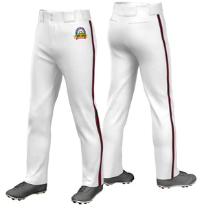 Pantalon de baseball coupe ample, coupe classique, blanc, cramoisi, noir-cramoisi personnalisé