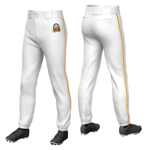 Pantalon de baseball pull-up extensible blanc personnalisé Old Gold