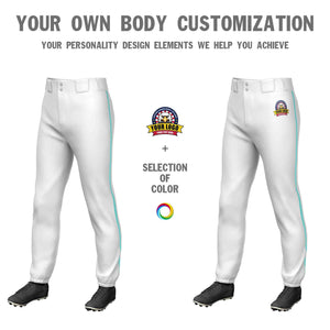 Pantalon de baseball pull-up extensible blanc AquaClassic Fit personnalisé