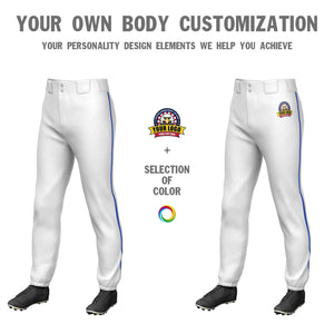 Pantalon de baseball pull-up extensible blanc royal personnalisé