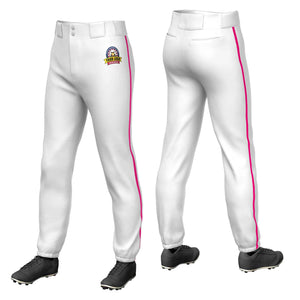 Pantalon de baseball pull-up extensible, coupe classique, personnalisé, blanc, rose