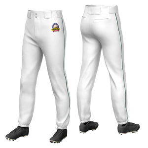 Pantalon de baseball pull-up extensible, coupe classique, personnalisé, blanc, noir et blanc