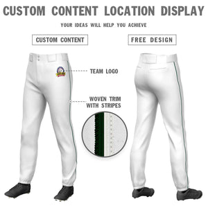 Pantalon de baseball pull-up extensible, coupe classique, personnalisé, blanc, noir et blanc