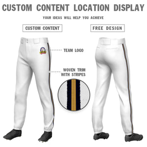 Pantalon de baseball pull-up extensible personnalisé blanc marine or-marine coupe classique