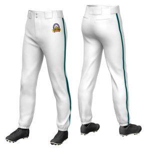 Pantalon de baseball pull-up extensible personnalisé blanc aqua noir-aqua coupe classique