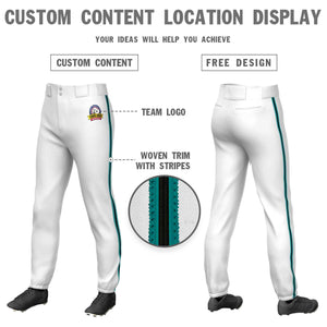 Pantalon de baseball pull-up extensible personnalisé blanc aqua noir-aqua coupe classique