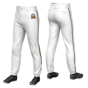 Pantalon de baseball pull-up extensible, coupe classique, personnalisé, blanc, kaki, noir-kaki