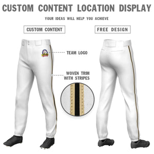 Pantalon de baseball pull-up extensible, coupe classique, personnalisé, blanc, kaki, noir-kaki