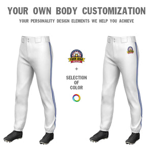 Pantalon de baseball pull-up extensible personnalisé blanc royal blanc-royal coupe classique