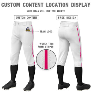 Pantalon de baseball personnalisé, blanc, rose, coupe classique, culotte d'entraînement extensible