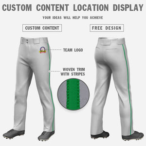 Pantalon de baseball coupe ample, coupe classique, extensible, gris personnalisé, vert Kelly