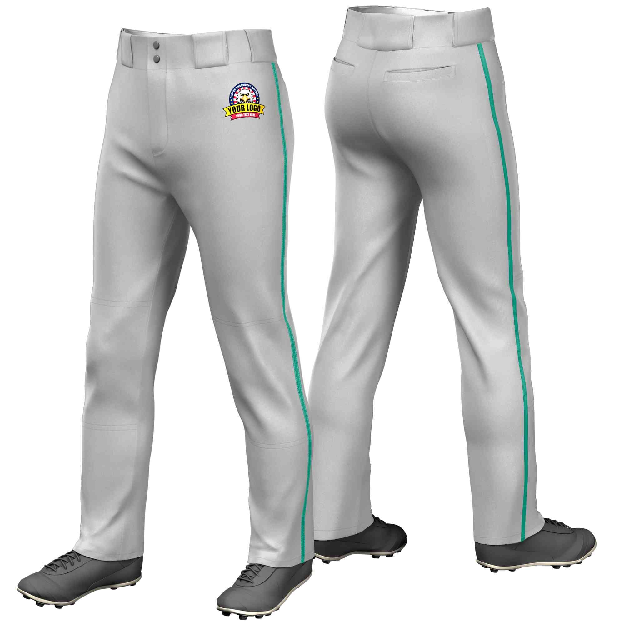 Pantalon de baseball coupe ample coupe classique gris sarcelle personnalisé