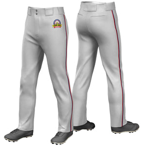 Pantalon de baseball coupe ample, coupe classique, gris, marine et rouge, personnalisé