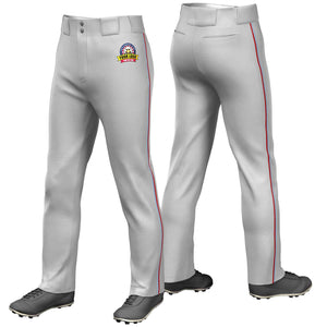 Pantalon de baseball coupe ample, coupe classique, gris, bleu clair et rouge, personnalisé