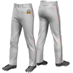 Pantalon de baseball coupe ample, coupe classique, gris royal et orange personnalisé