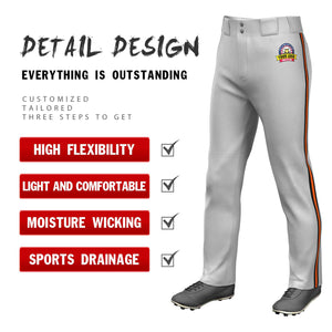 Pantalon de baseball coupe ample, coupe classique, extensible, personnalisé, gris, noir, orange-noir