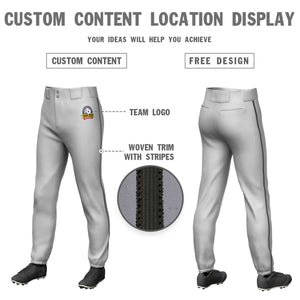 Pantalon de baseball pull-up extensible gris foncé personnalisé, coupe classique