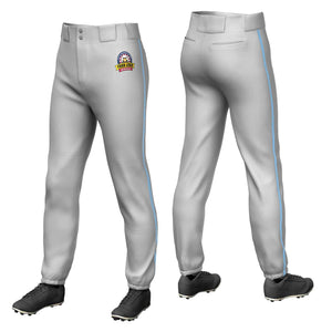 Pantalon de baseball pull-up extensible, coupe classique, gris, bleu clair, personnalisé