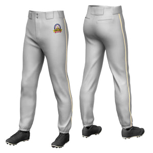 Pantalon de baseball pull-up extensible gris kaki personnalisé, coupe classique