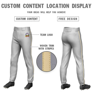 Pantalon de baseball pull-up extensible gris kaki personnalisé, coupe classique