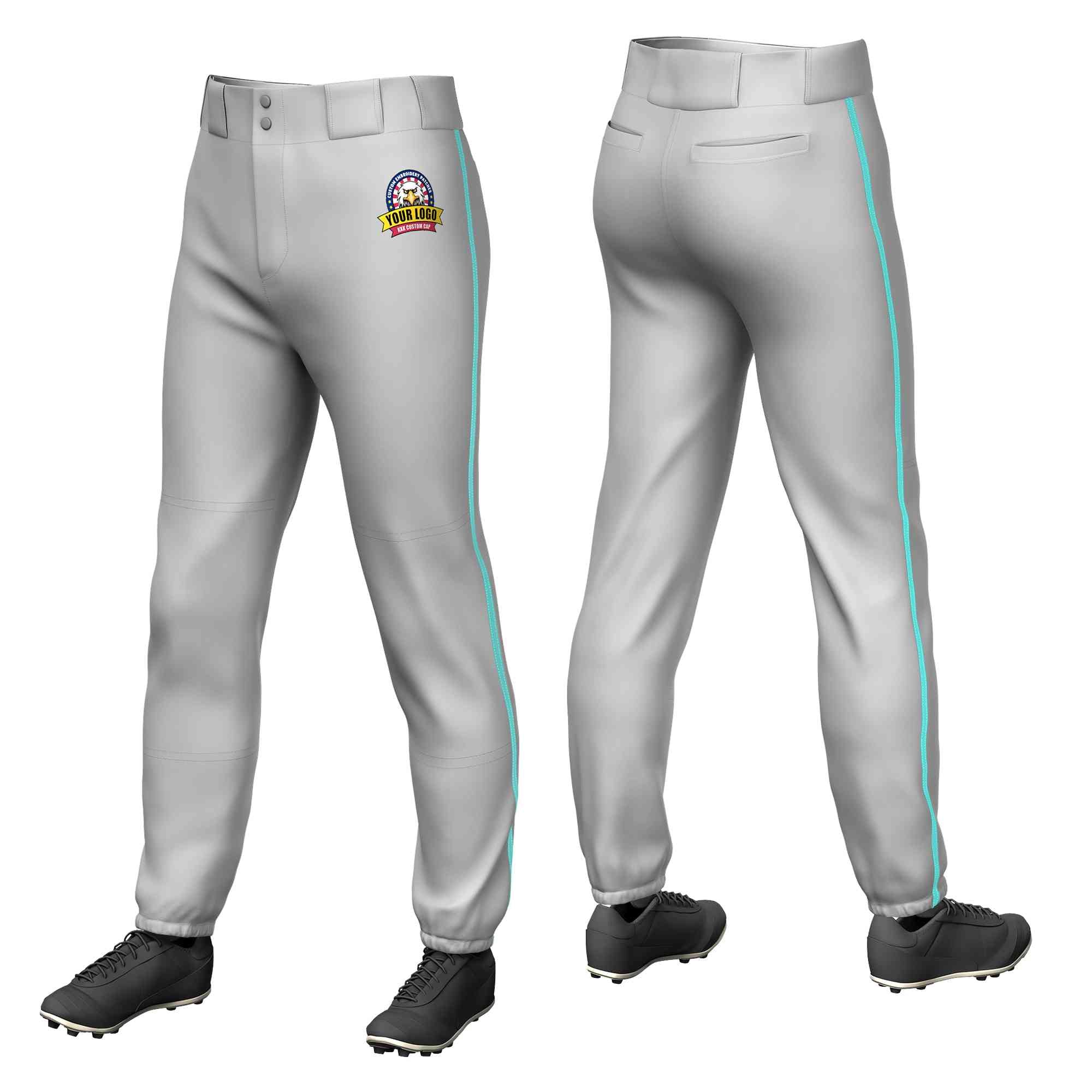 Pantalon de baseball pull-up extensible gris Aqua Classic Fit personnalisé