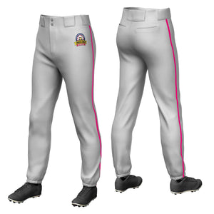 Pantalon de baseball pull-up extensible coupe classique gris rose personnalisé