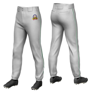 Pantalon de baseball pull-up extensible, coupe classique, personnalisé, gris, blanc, vert-blanc