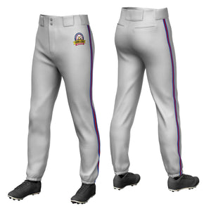 Pantalon de baseball pull-up extensible personnalisé gris royal rouge-royal coupe classique