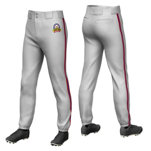 Pantalon de baseball pull-up extensible personnalisé gris rouge royal-rouge coupe classique