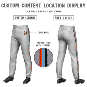 Pantalon de baseball extensible personnalisé gris orange bleu clair-noir coupe classique