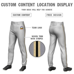 Pantalon de baseball pull-up extensible coupe classique gris kaki noir-kaki personnalisé